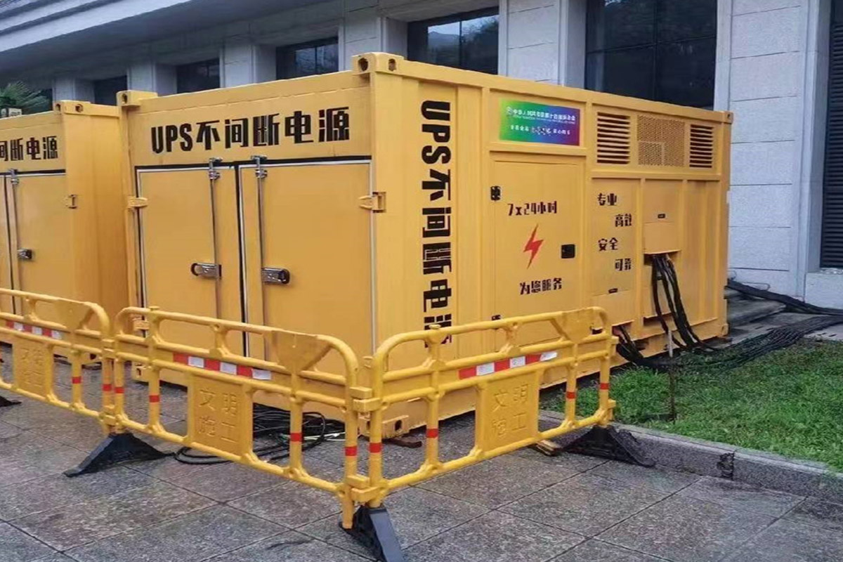蓬莱发电机租赁施工现场