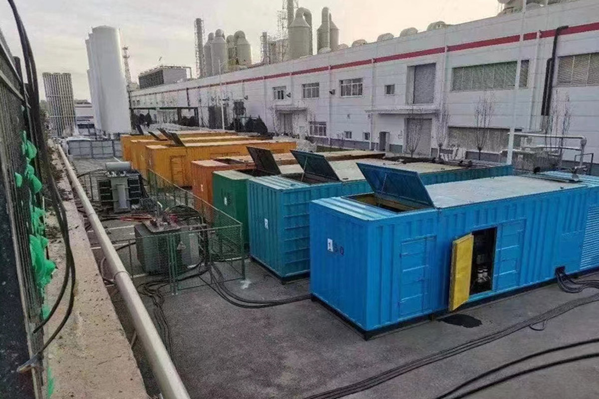 蓬莱发电机租赁施工现场